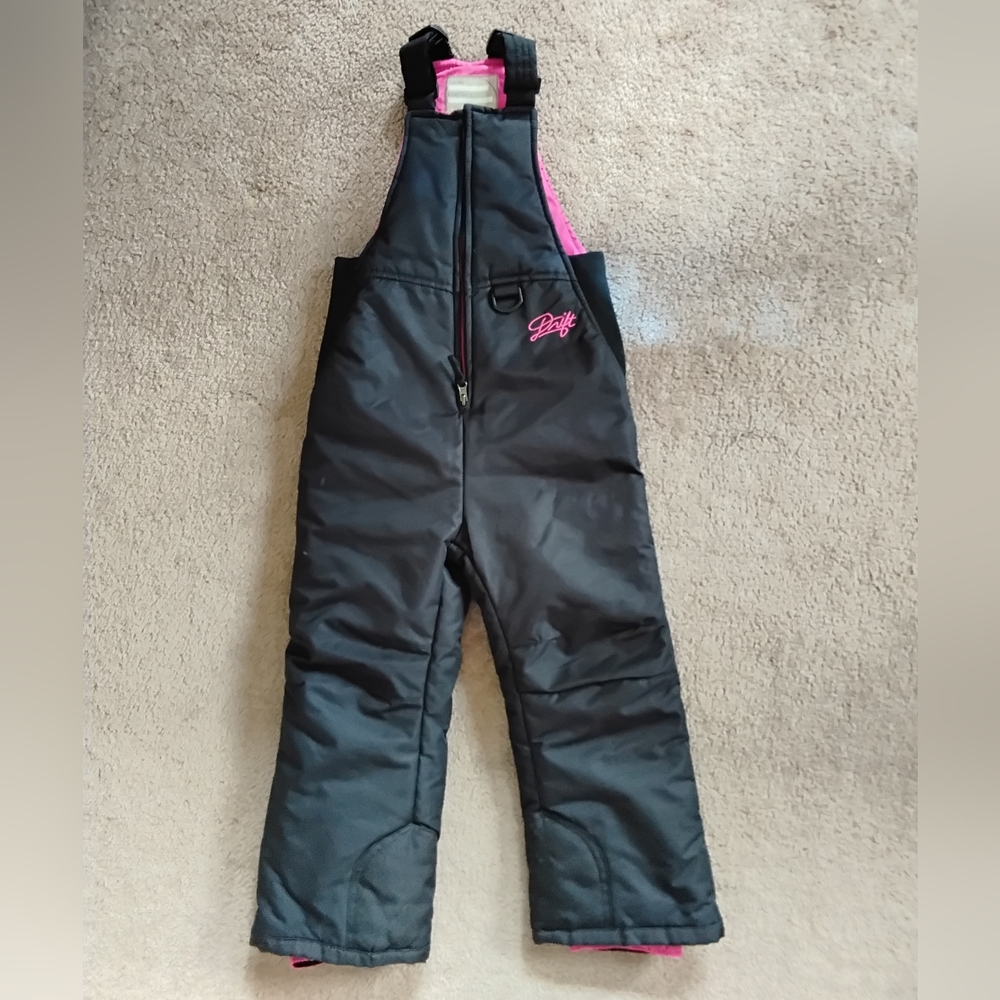 Drift Arctix Youth Girls Black And Pink Snow‎ Bibs Overalls Size XXS